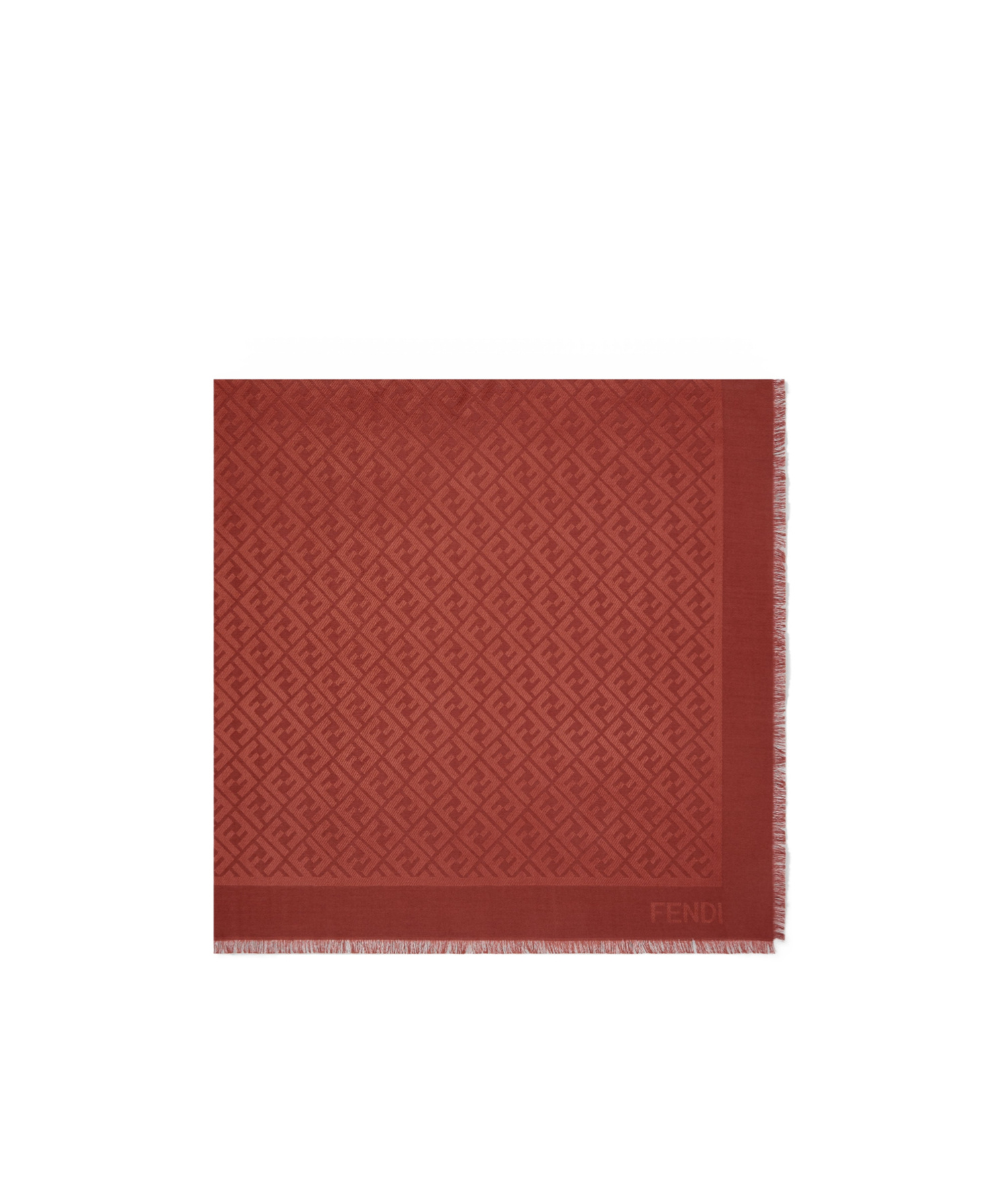 Fendi Brown Silk And Wool Shawl In Gold