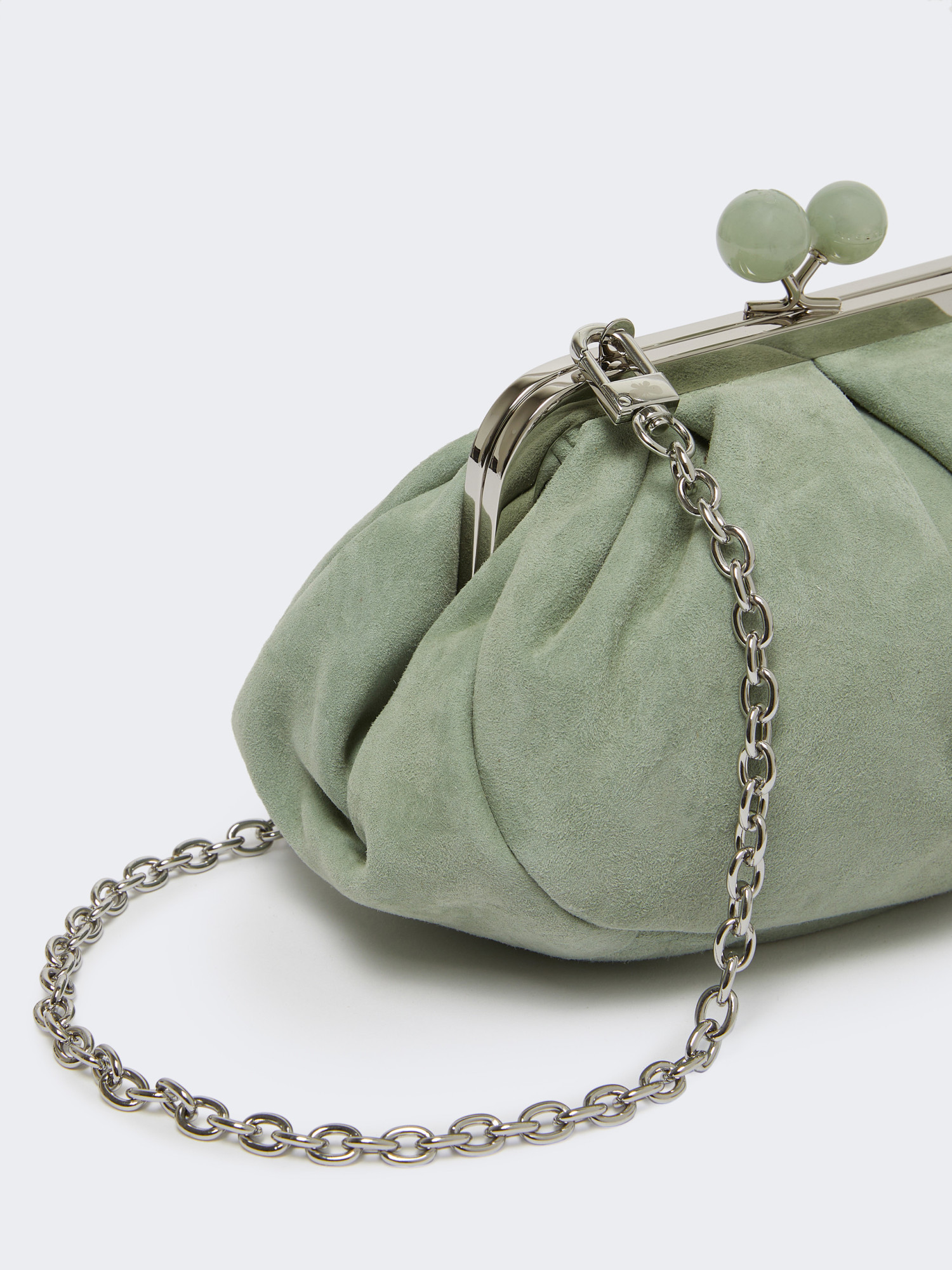 Weekend Max Mara Small Suede Pasticcino Bag In Green
