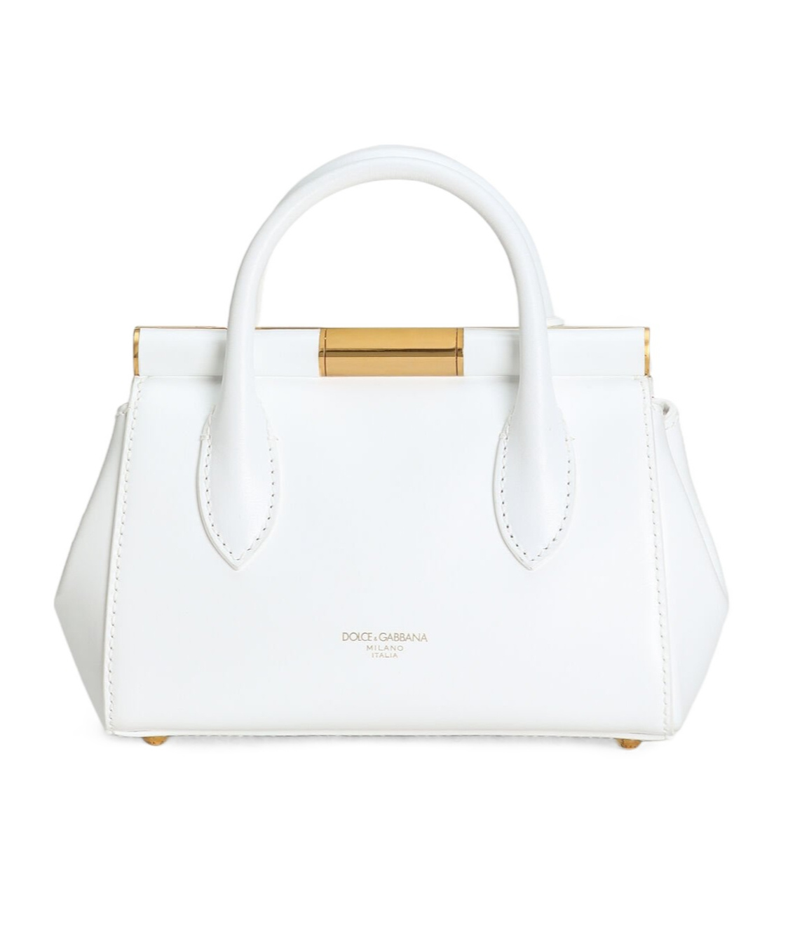 Dolce & Gabbana Leather Tote Bag In White