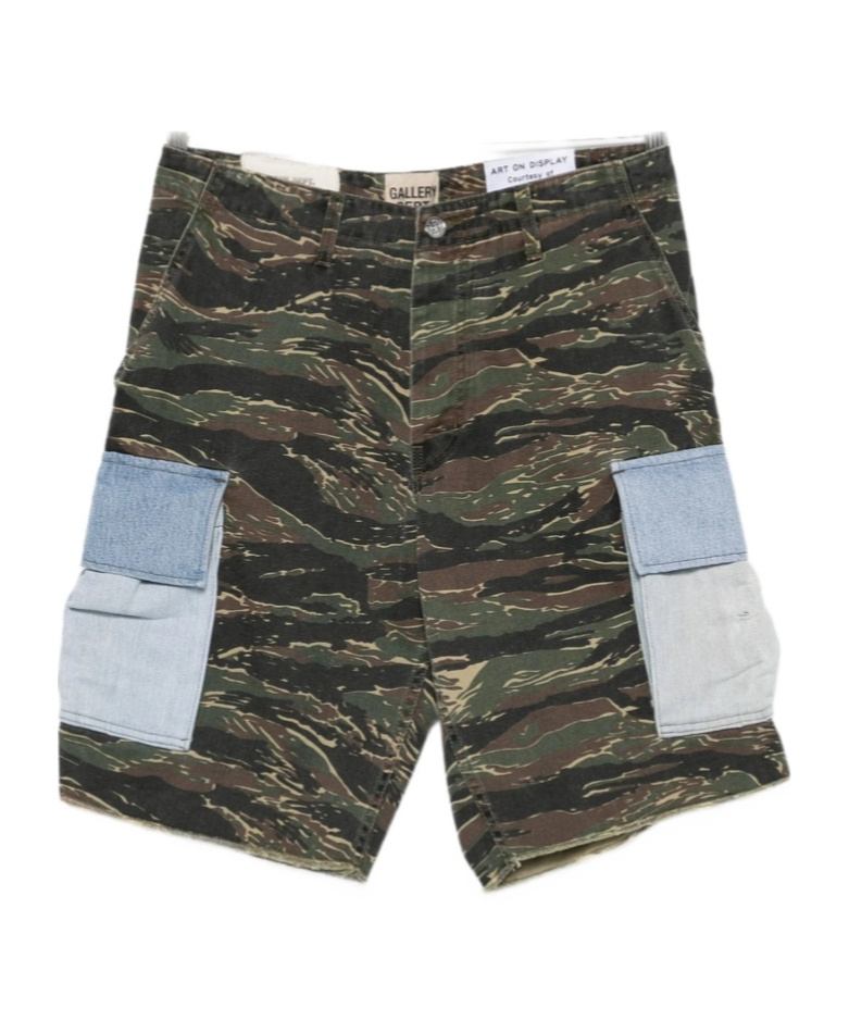 Gallery Dept. Denim-pocket Cargo Shorts In Green