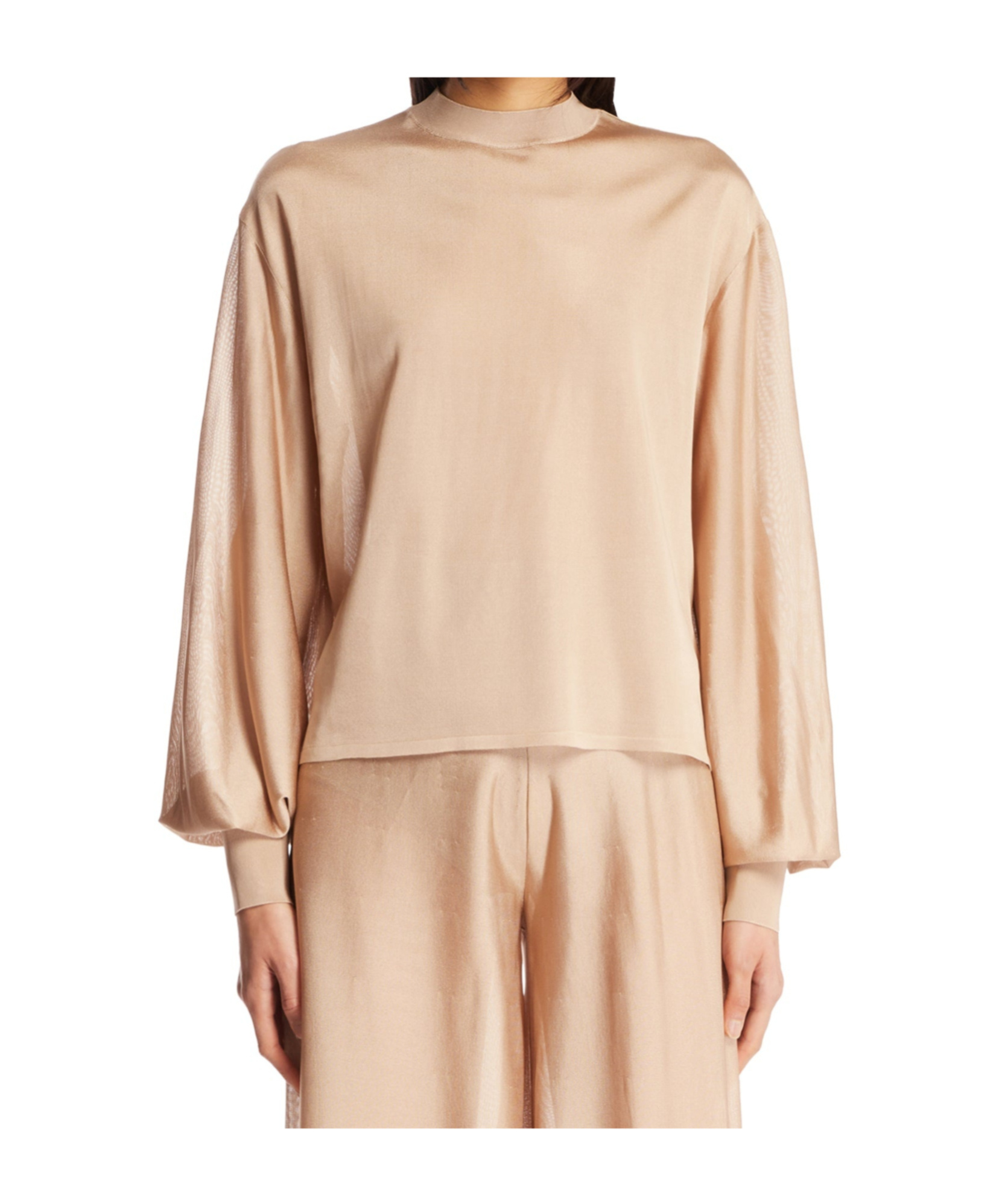 Alaïa Long-sleeved Sweater In Neutral