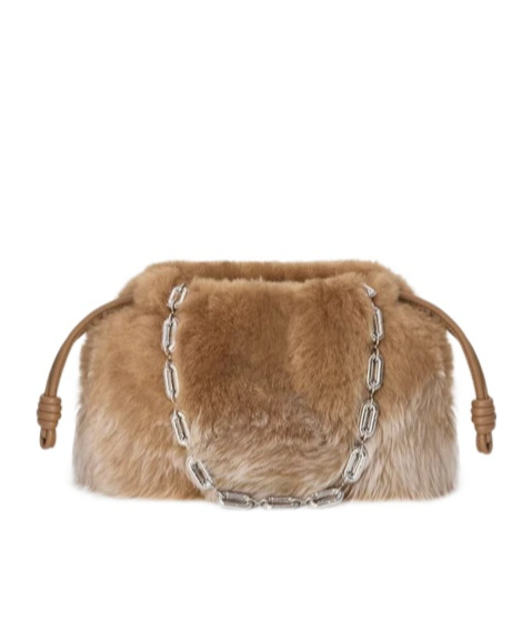 Loewe Medium Flamenco Purse In Gradient Shearling In Brown