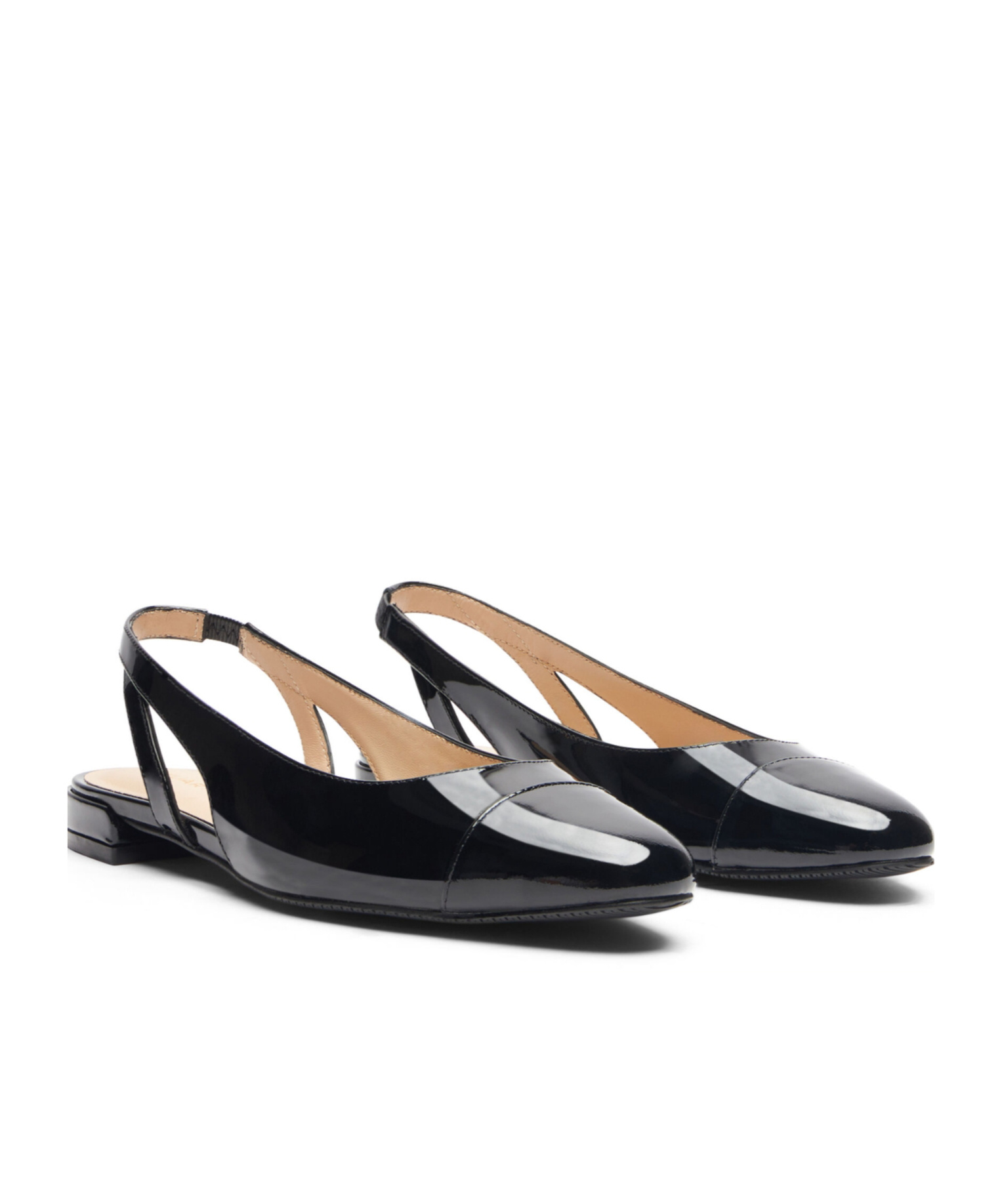 Stuart Weitzman Sleek Leather Slingback Ballerina Flats In Black