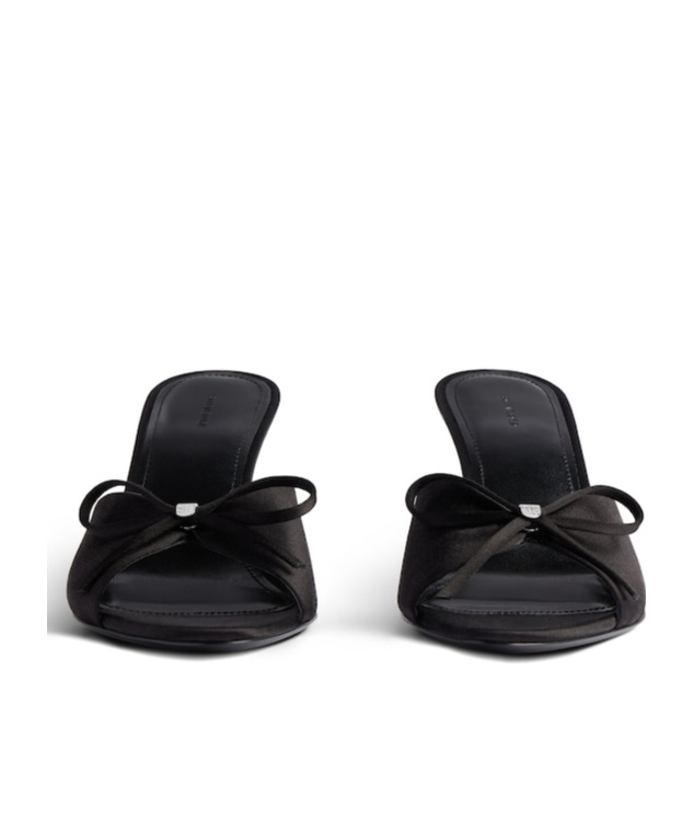Balenciaga Knife Bow Viscose & Silk Sandals In Black