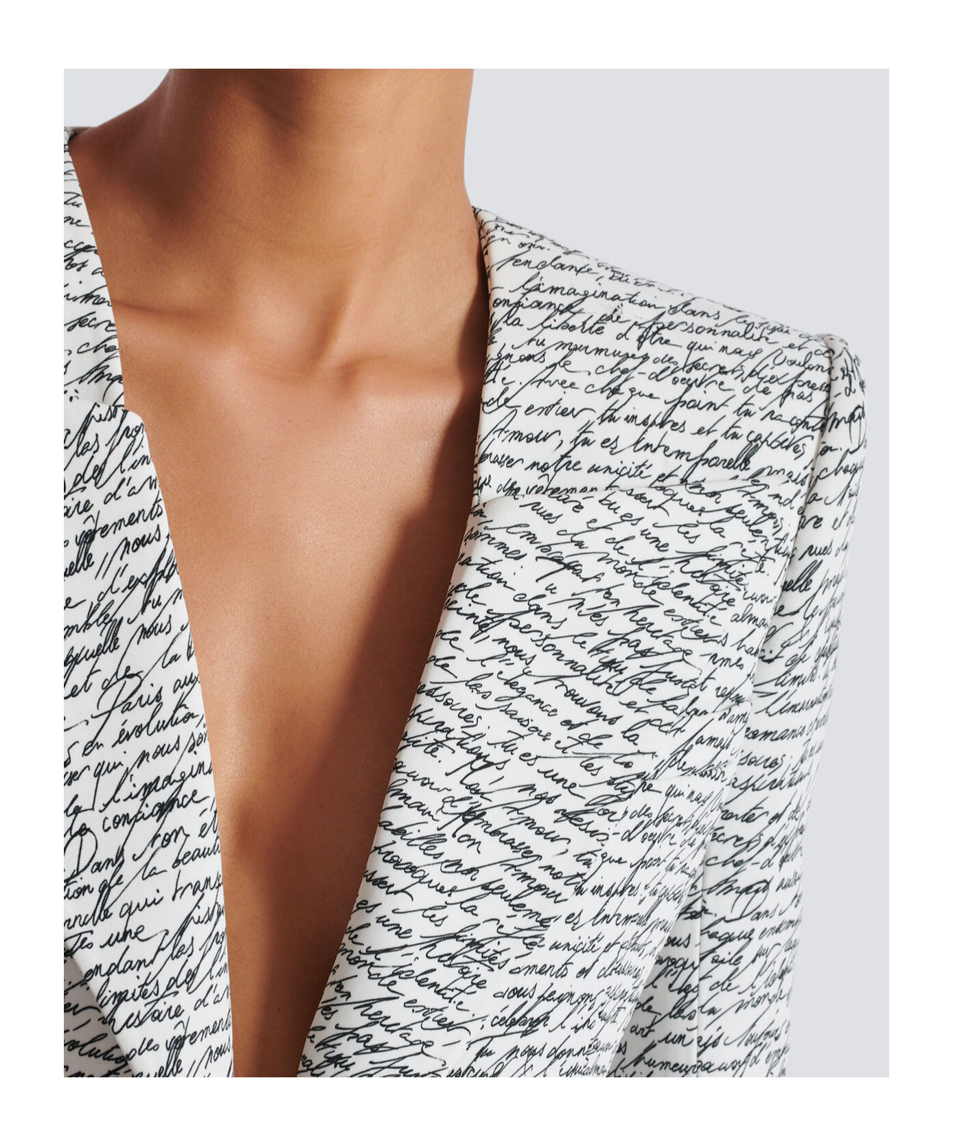Shop Balmain 1-button Jacket With 'love Letter' Print In White