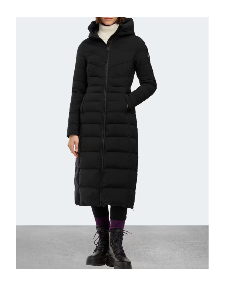 Canada Goose Clair Long Coat Black Label In Black