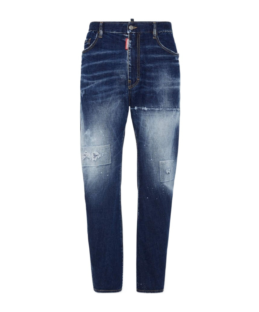 Dsquared2 Distressed Stretch-cotton Jeans In Blue