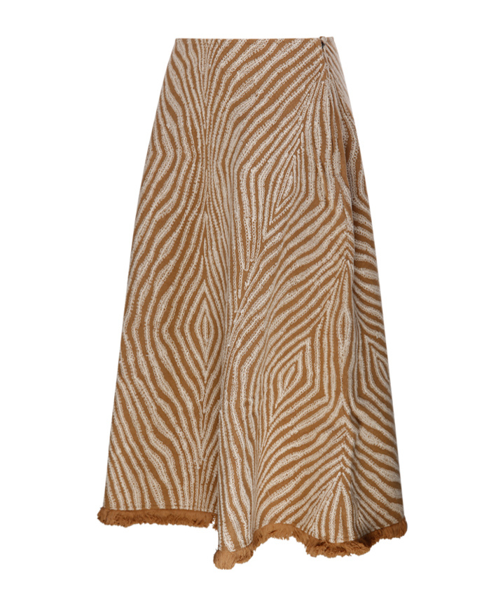 By Malene Birger Giabbo Animal-printed Cotton Midi Skirt In Brown