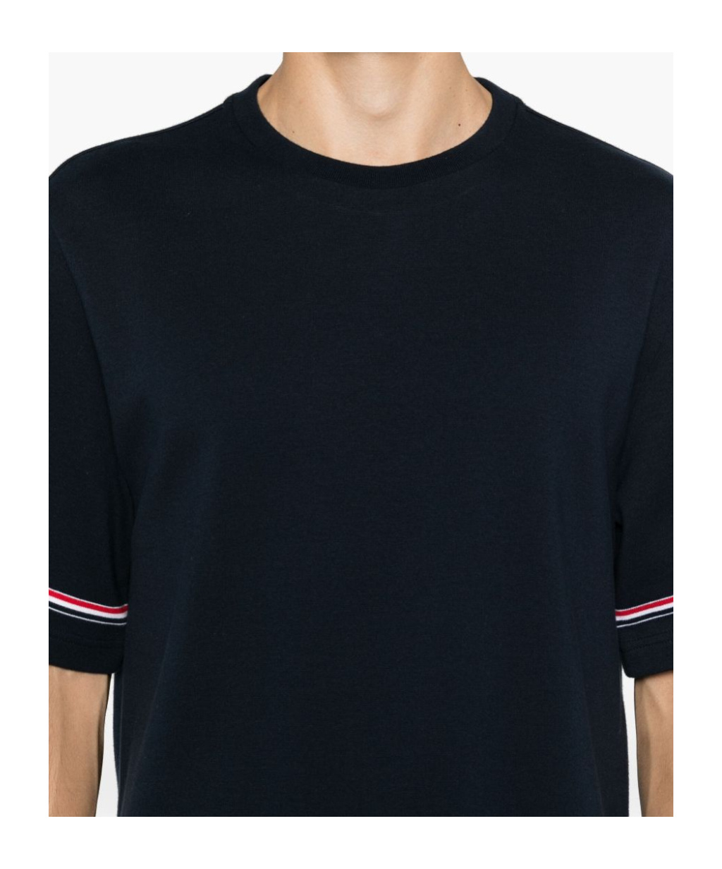 Thom Browne Polo Shirt With Lapel Short Sleeve In Black