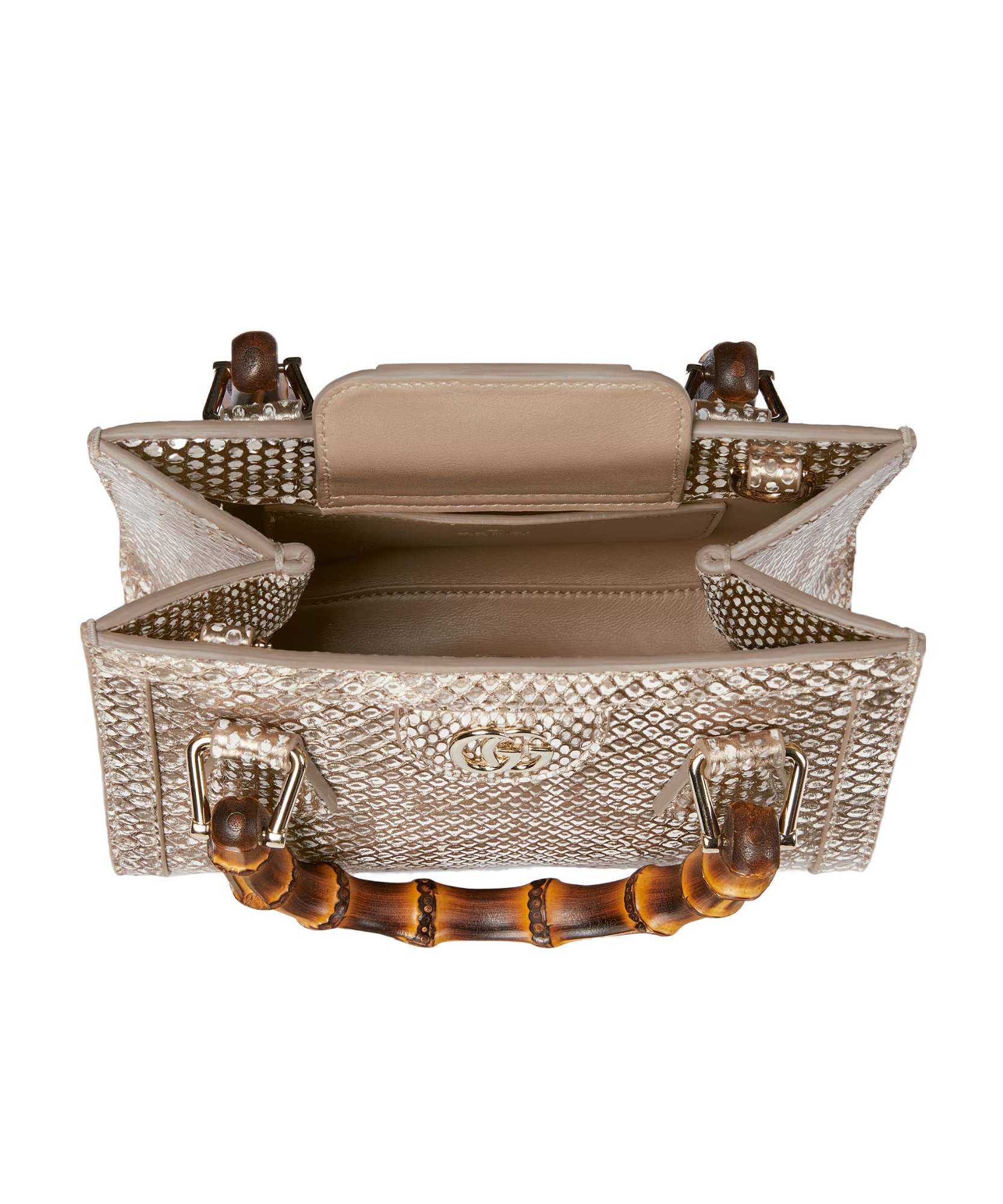 Gucci Diana Python Small Tote Bag In Gold