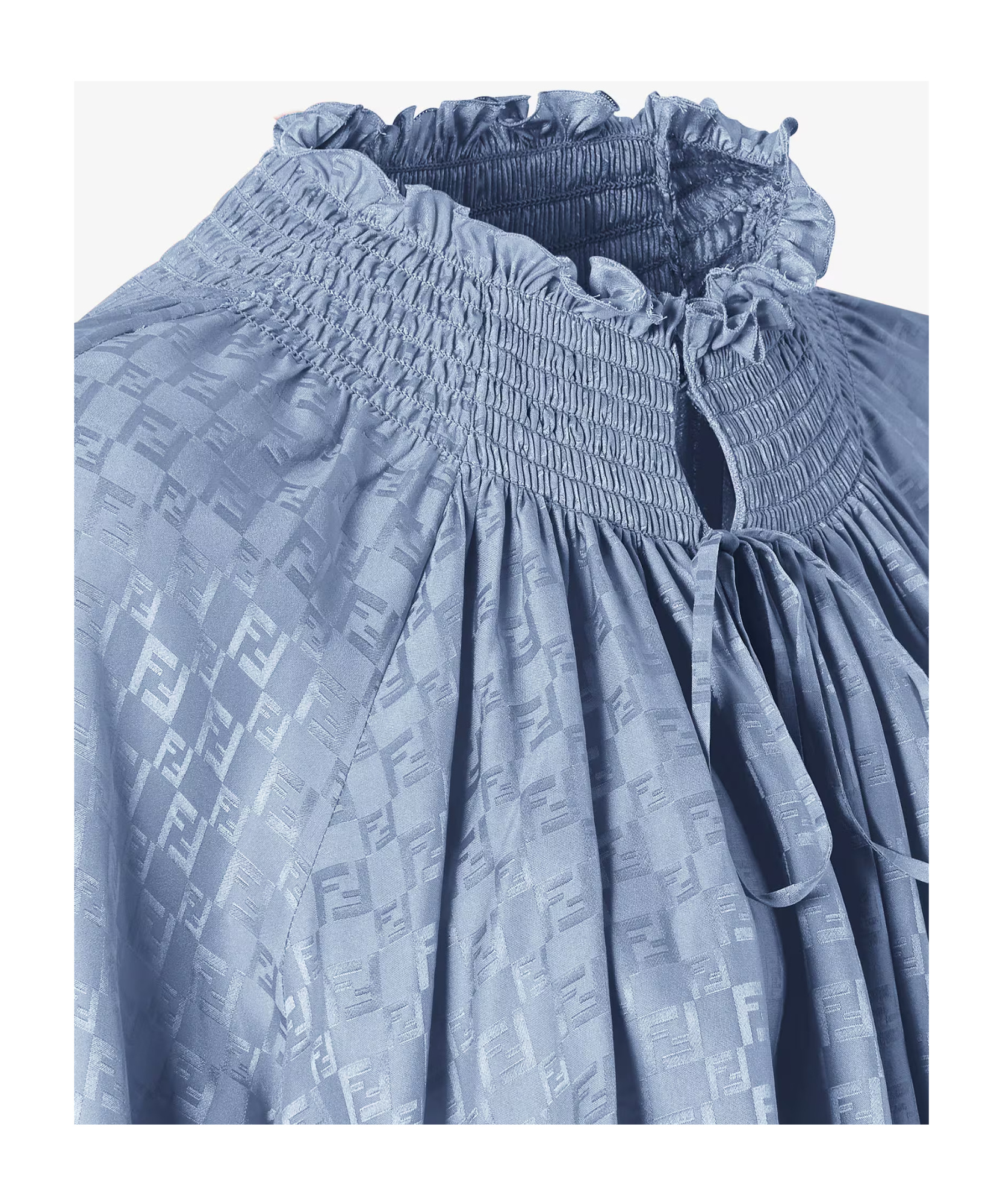 FENDI BLUE SILK JACQUARD DRESS