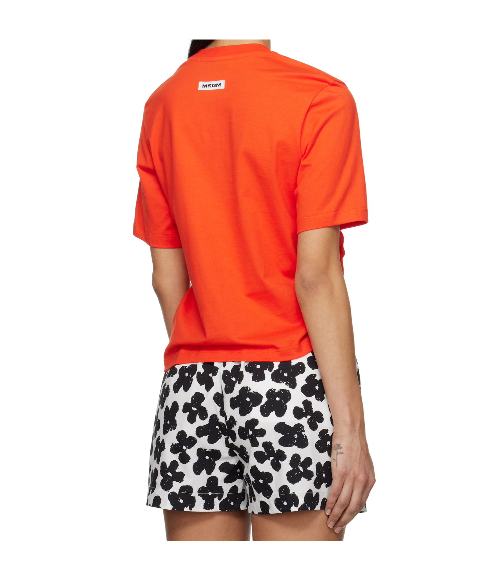 Msgm Twist Detailed Crewneck T In Multicolor