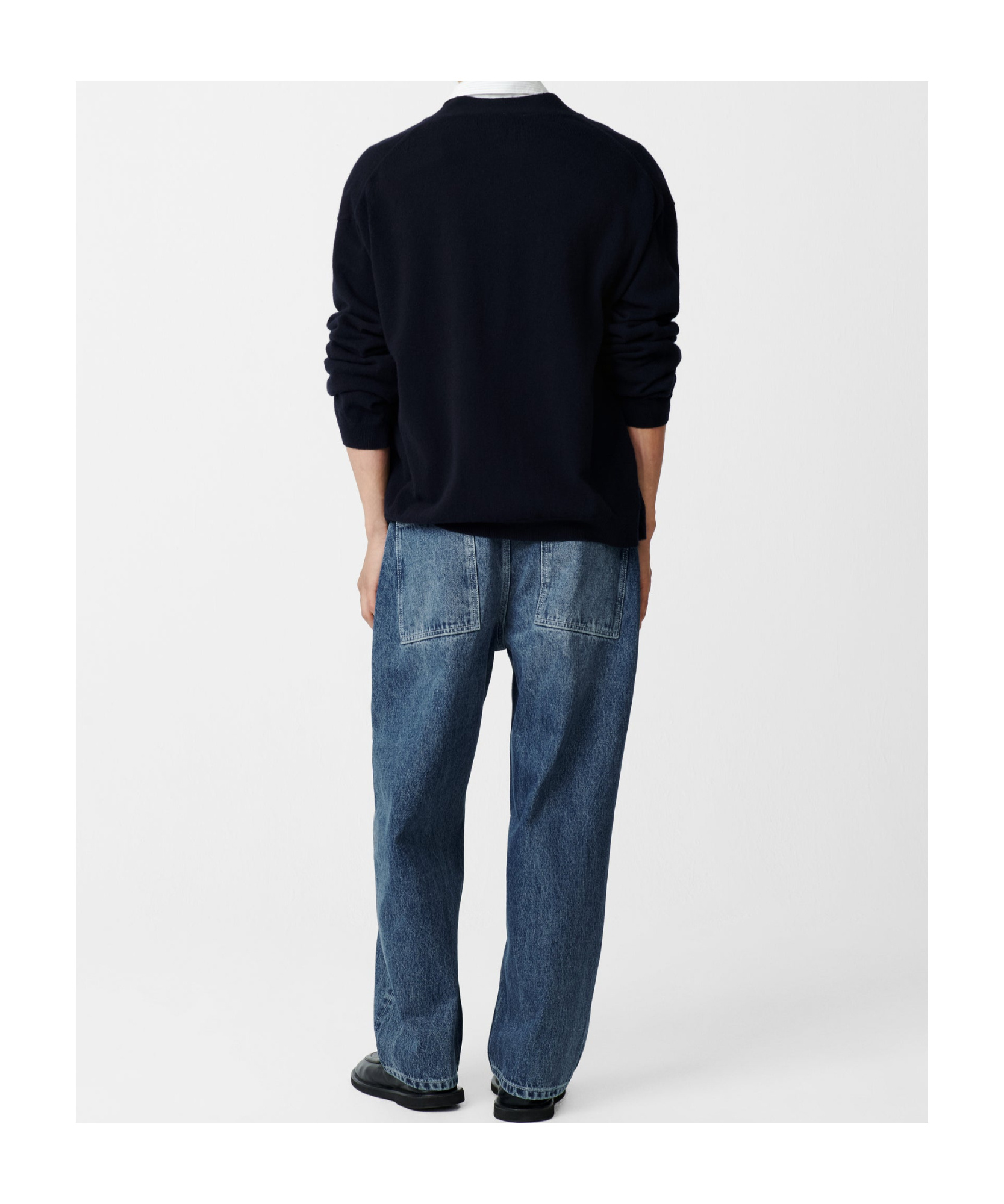 Studio Nicholson Long-sleeved Wool Cardigan In Black