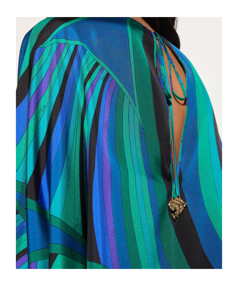 Pucci Swirl-patterned Tunic In Blue