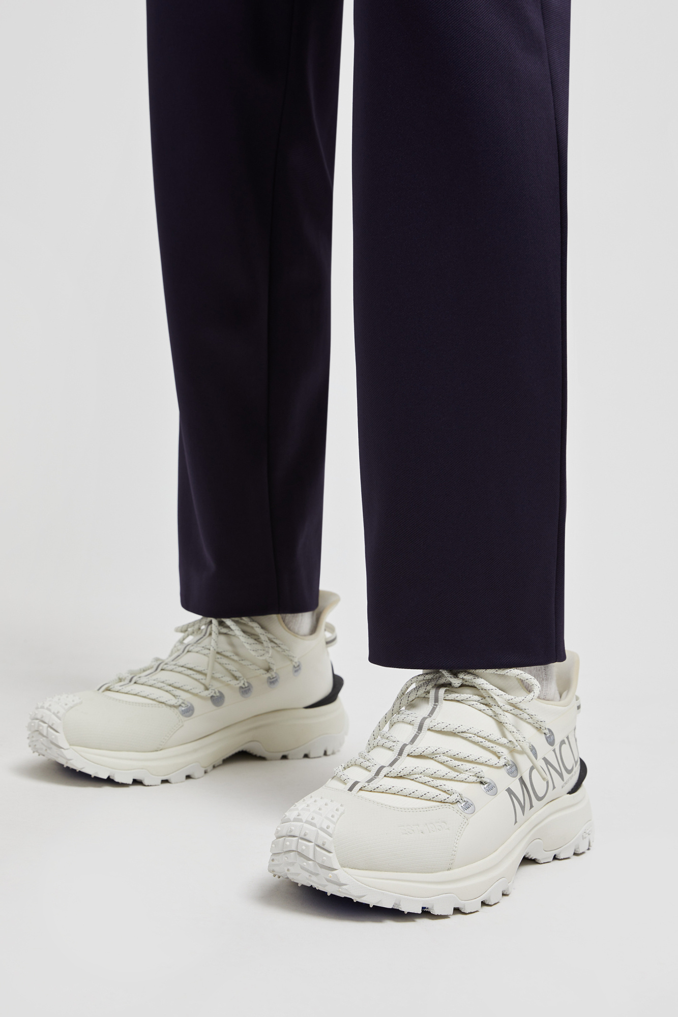 Moncler Rugged Design With Jagged Sole In White