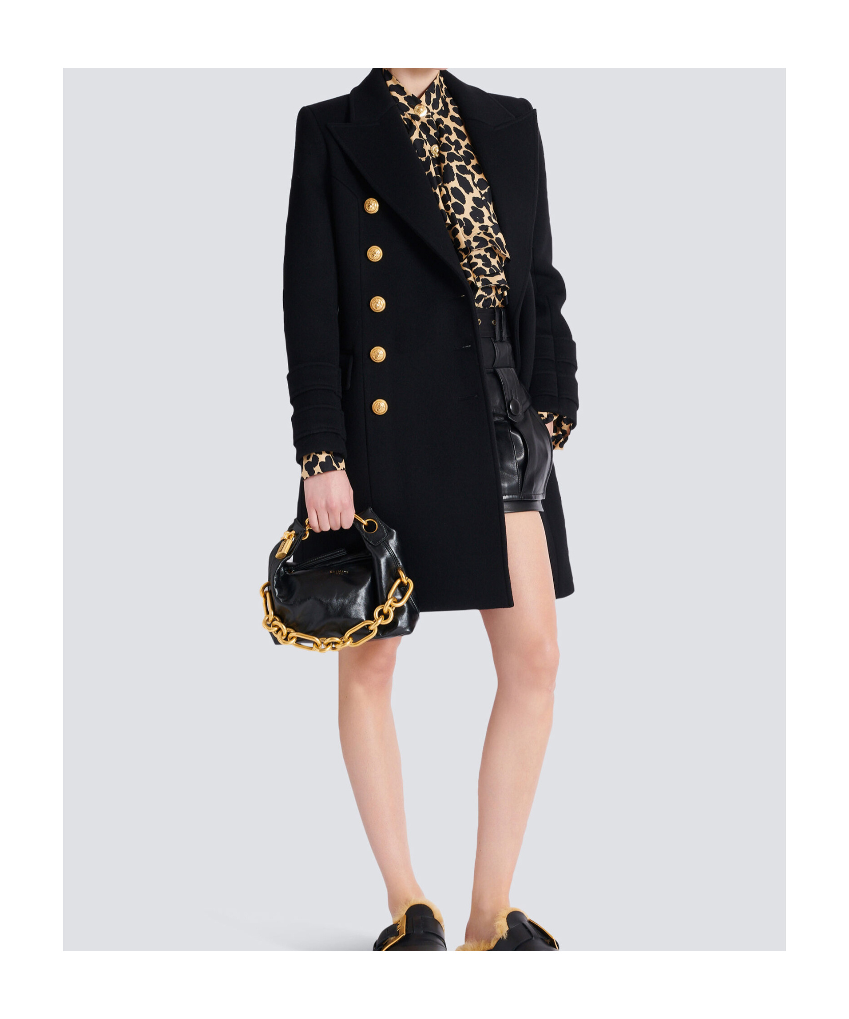 BALMAIN SYNC MINI BAG IN CALFSKIN LEATHER