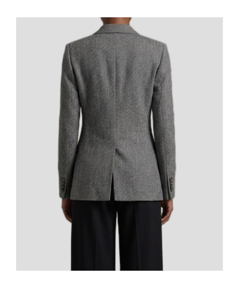 Tagliatore Paris Herringbone-pattern Double-breasted Blazer In Gray