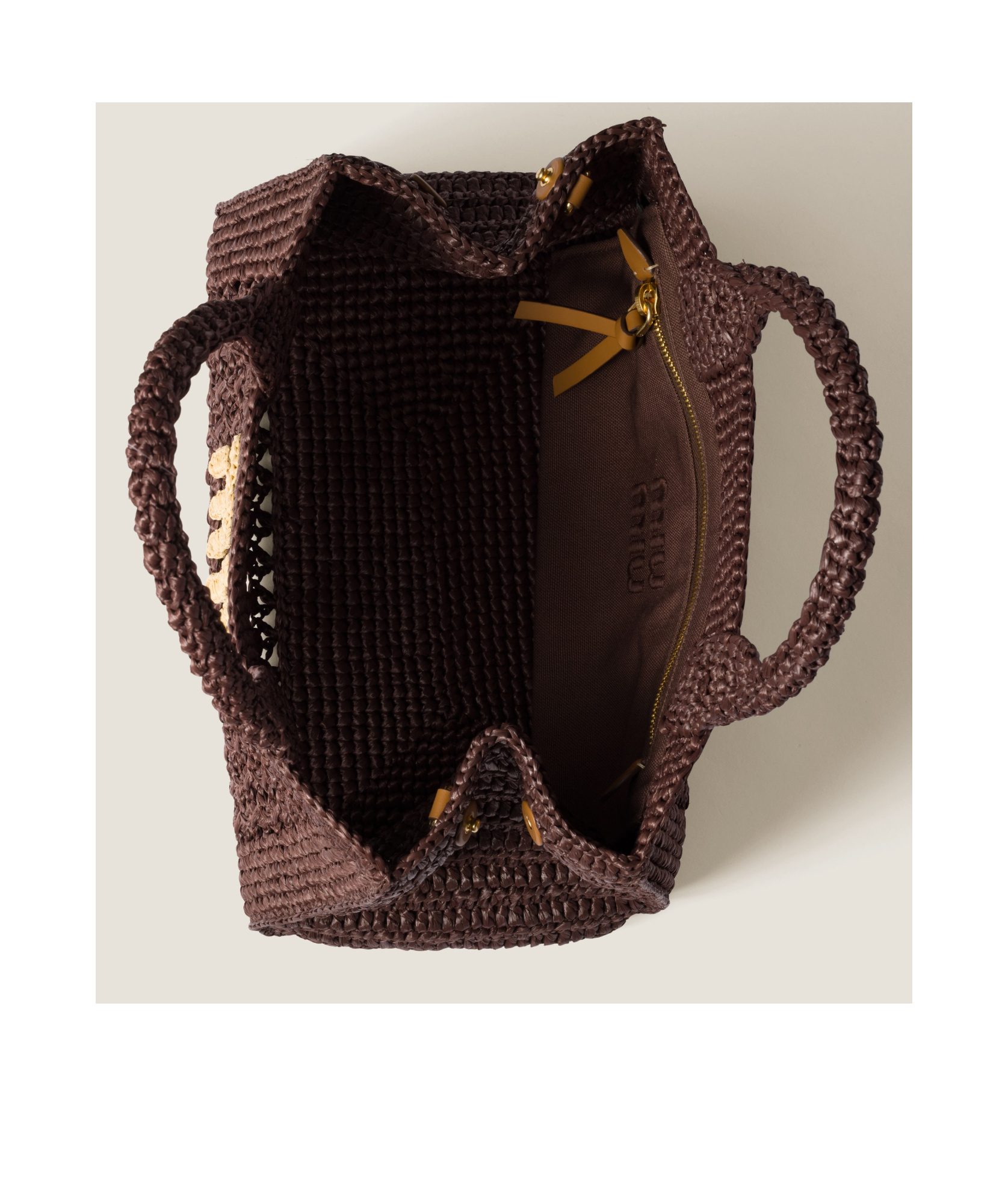 Miu Miu Raffia-effect Woven Handbag