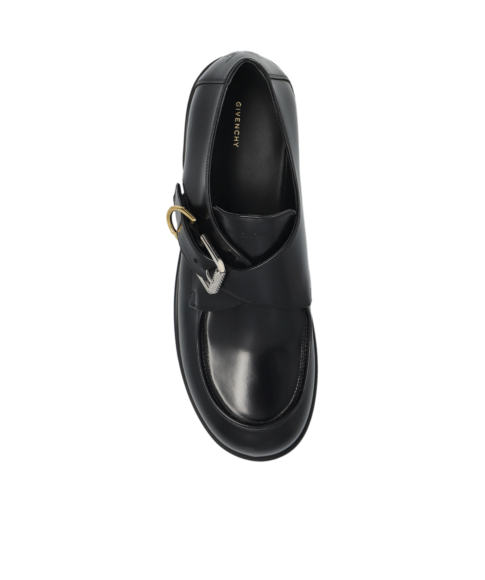 Givenchy Voyou Monk Crystal-embellished Leather Platform Loafers In Black