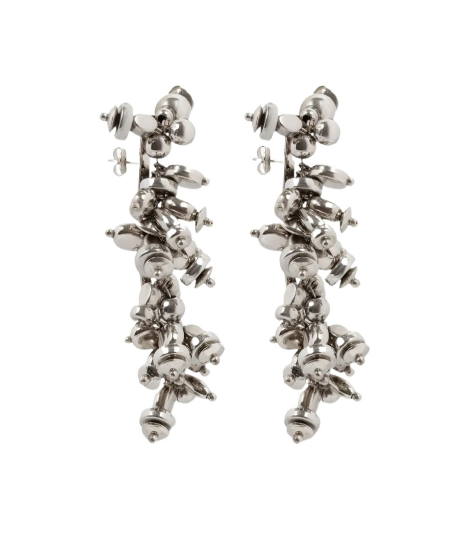 Dries Van Noten Bead-embellished Earrings In Gray