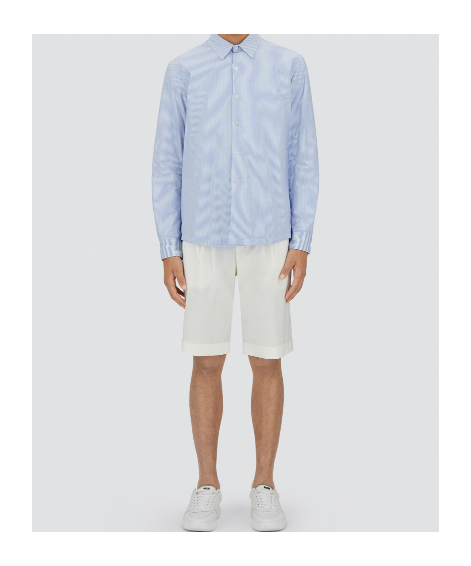 Herno Cotton Stripe Shacket In White
