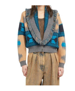 Alanui Icon Jacquard Fringe Bomber Jacket In Multi