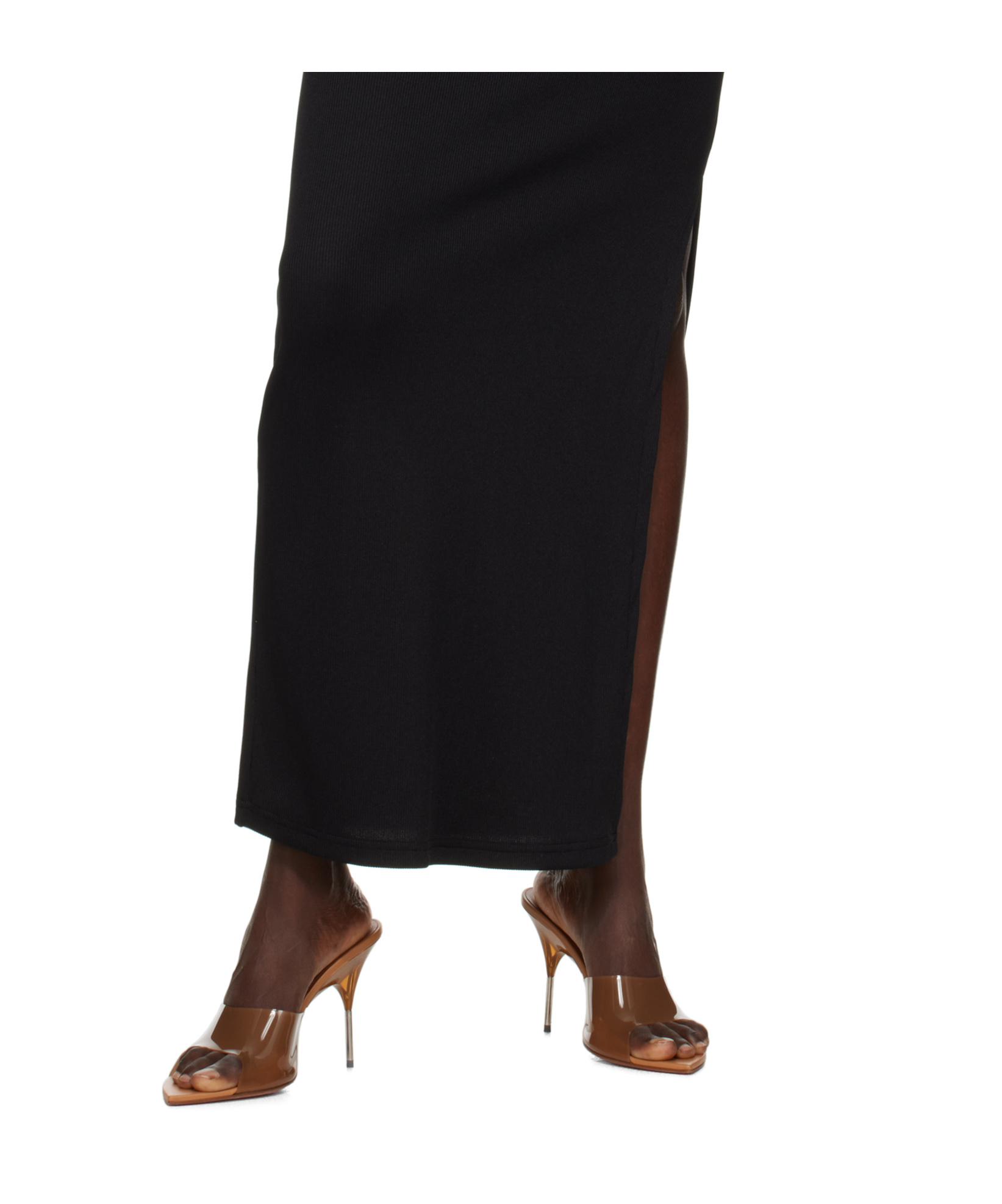 Amina Muaddi Bianca Glass Slipper 95 High Heel Sandals