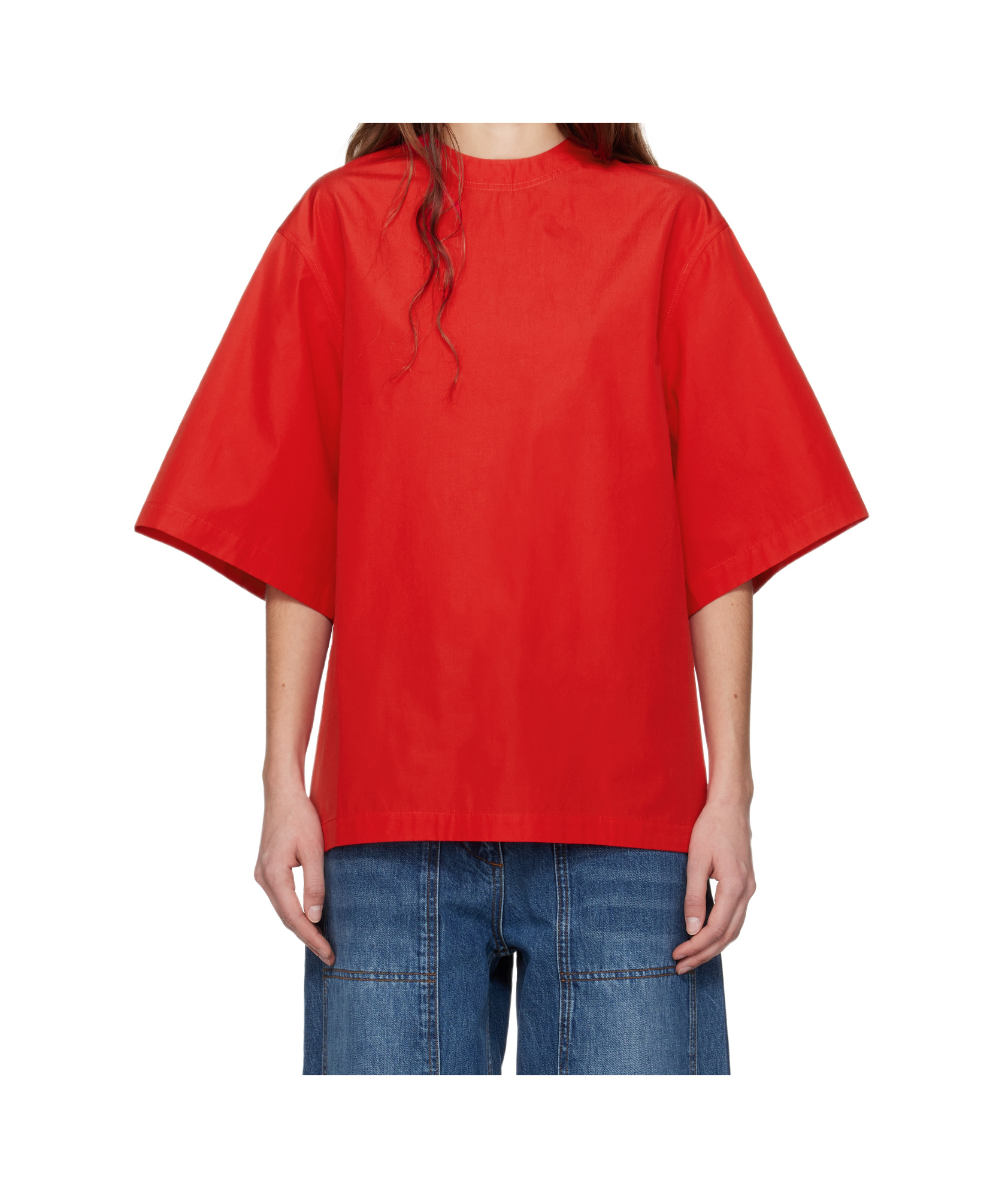 Co Red Oversized Poplin T-shirt