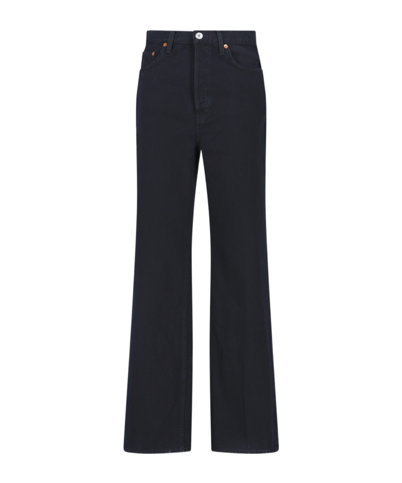 Re/done Ultra High-rise Wide-leg Pants In Black