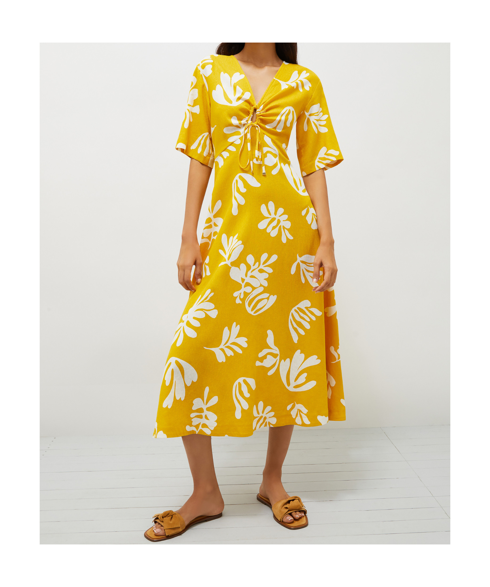 Marella Molise Midi Dress In Yellow