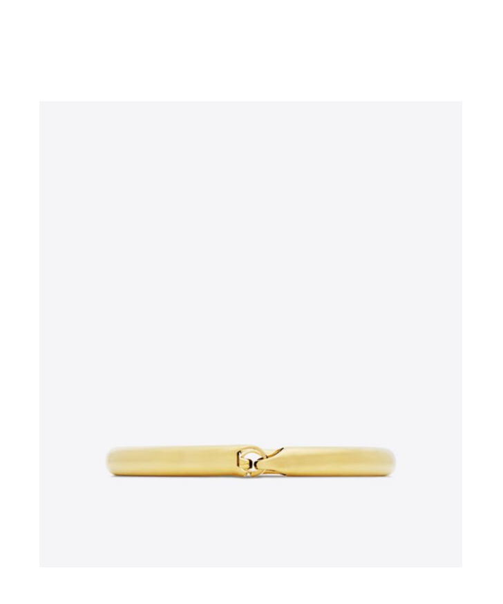 Saint Laurent Logo Tubular Necklace In Yellow