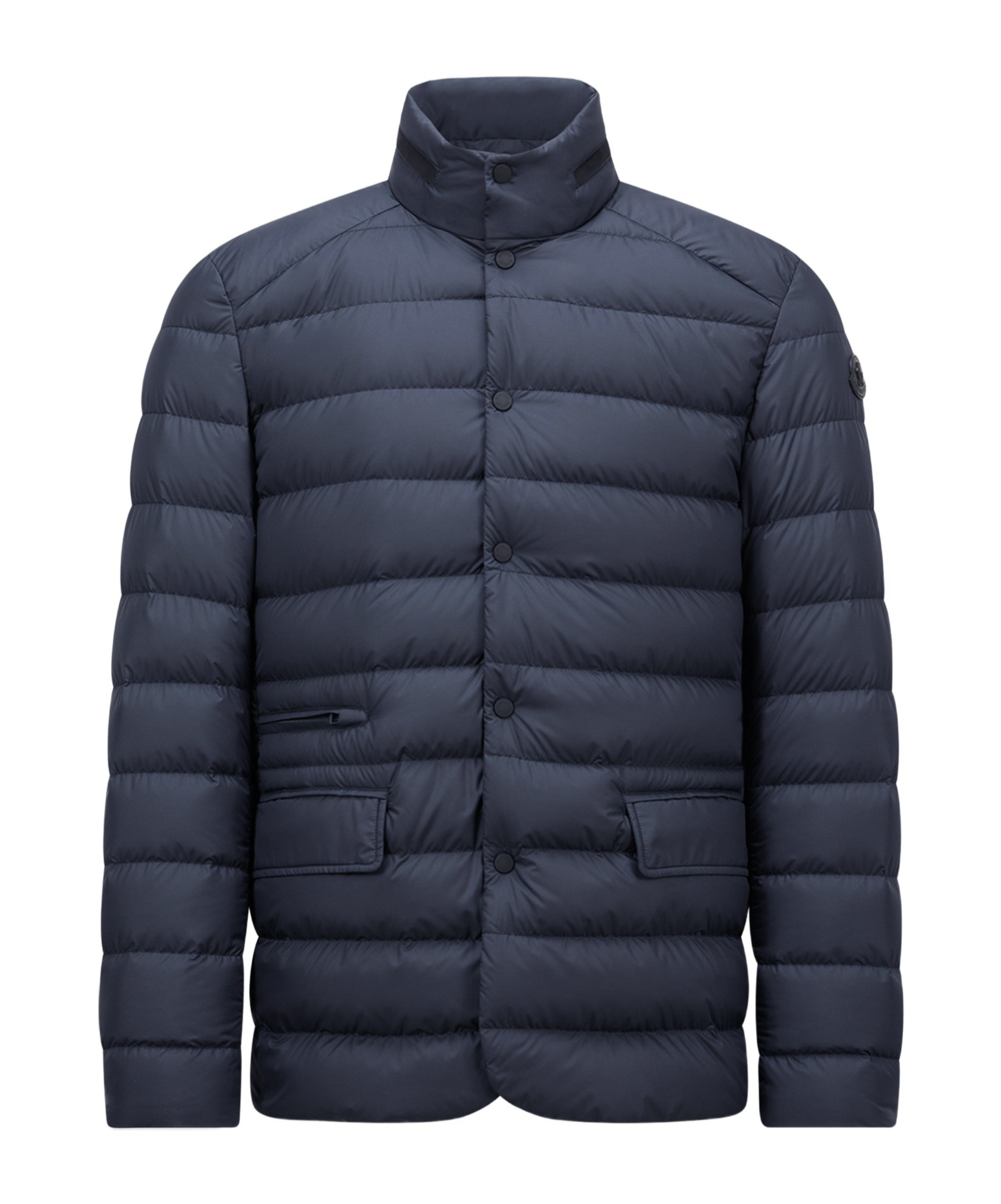 Moncler Carrelet Jacket With Zip And Buttons In Blue
