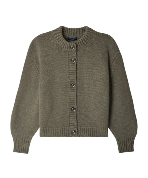 Soeur Round-neck Wool Cardigan In Green