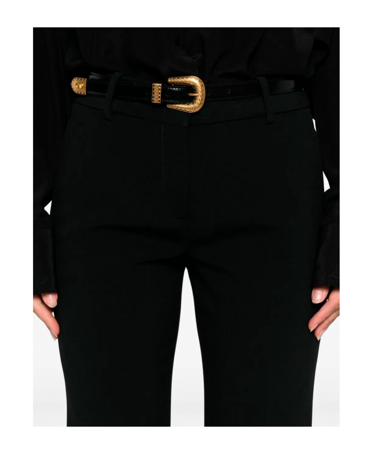 Ermanno Scervino Pressed-crease Trousers In Black