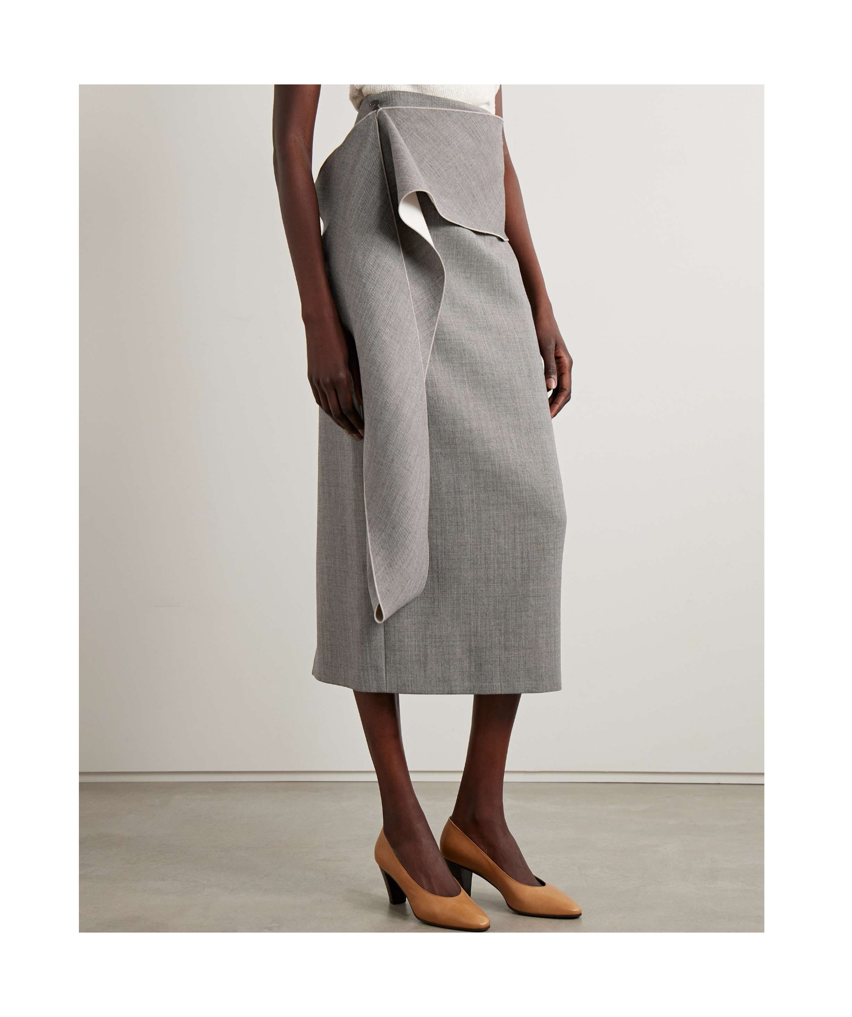 The Row Pencil Skirt With Pendant Layer In Gray
