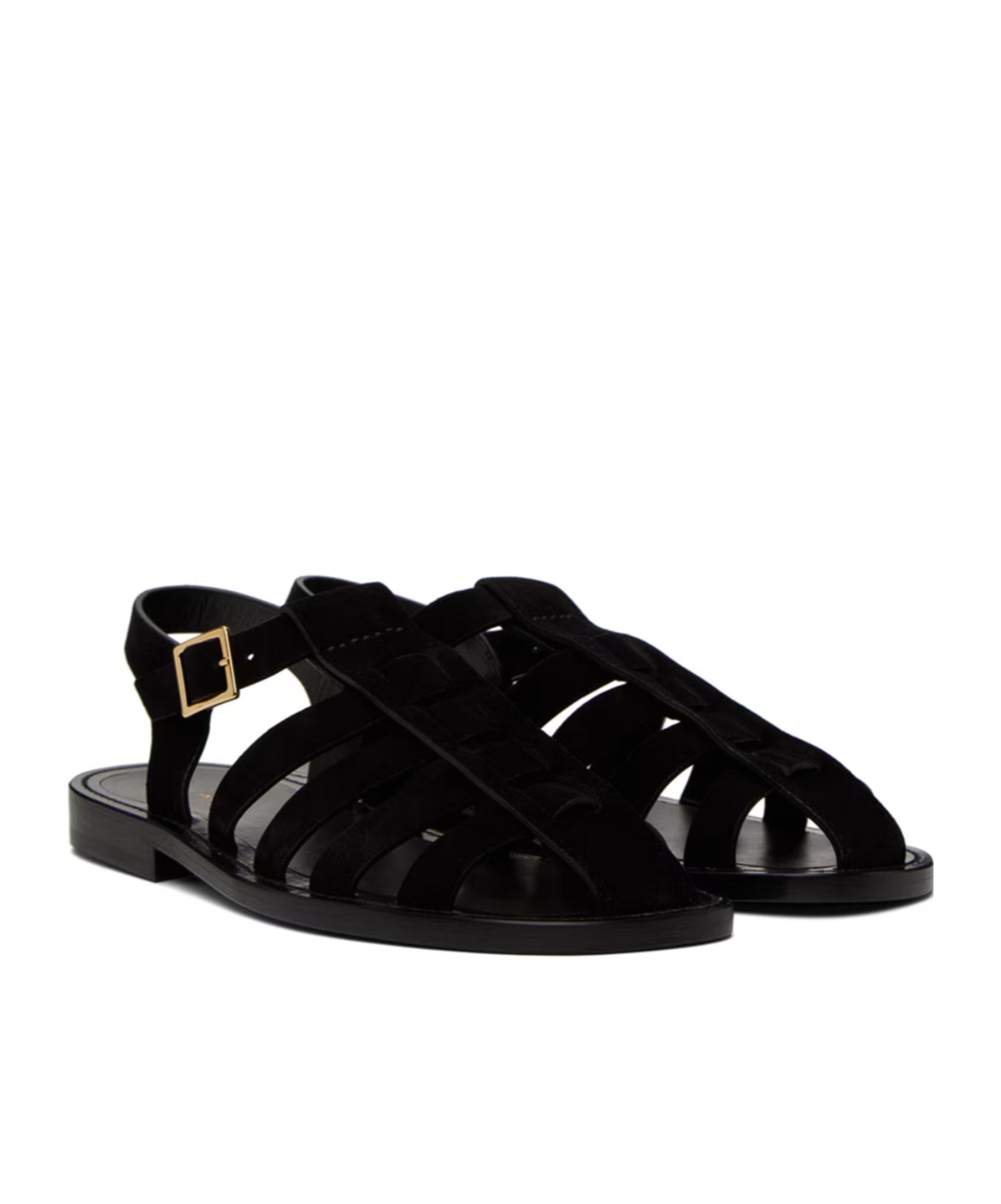 The Row Pablo Cage Flat Sandals In Black