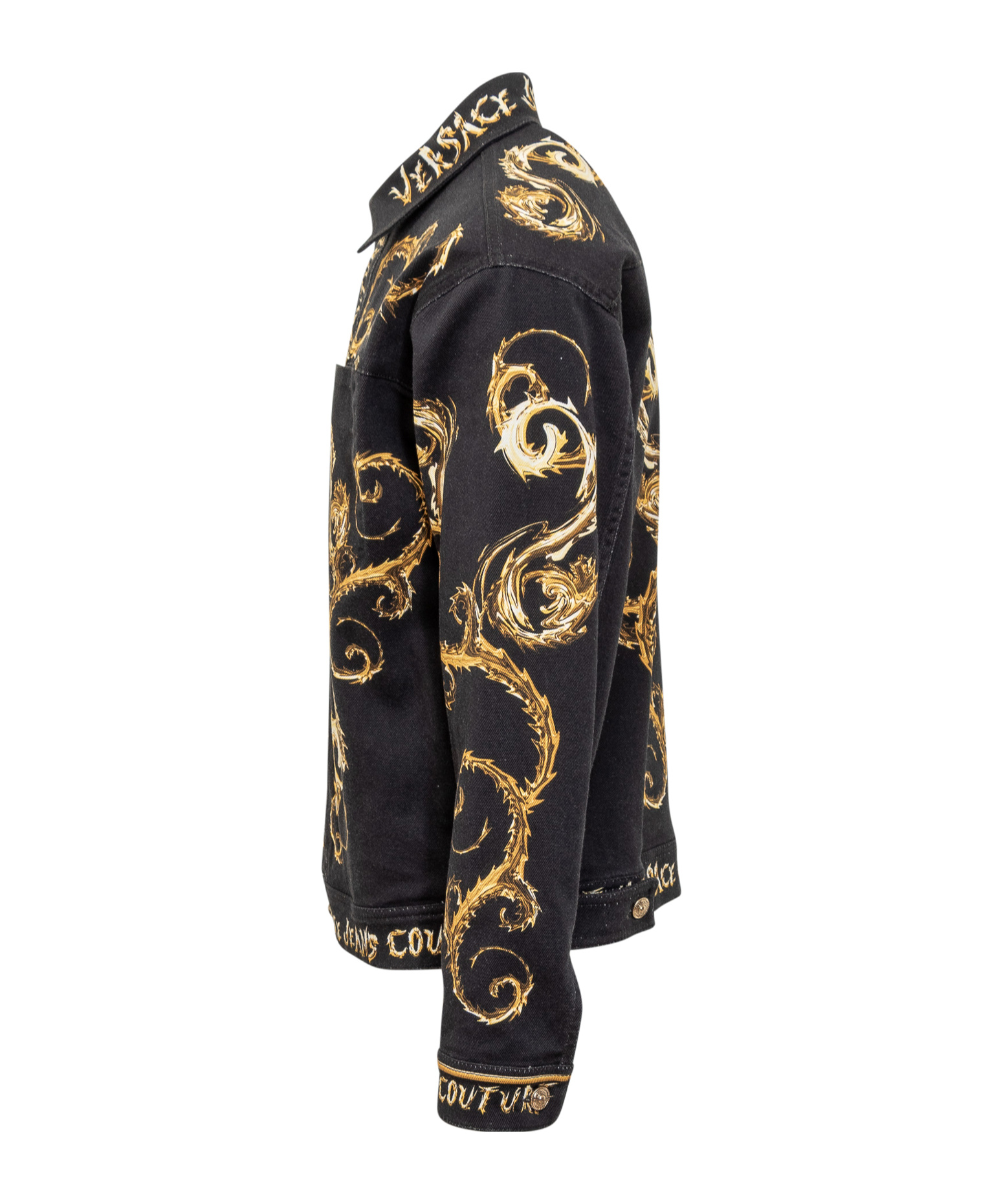 Versace Jeans Pattern Casual Jacket In Black