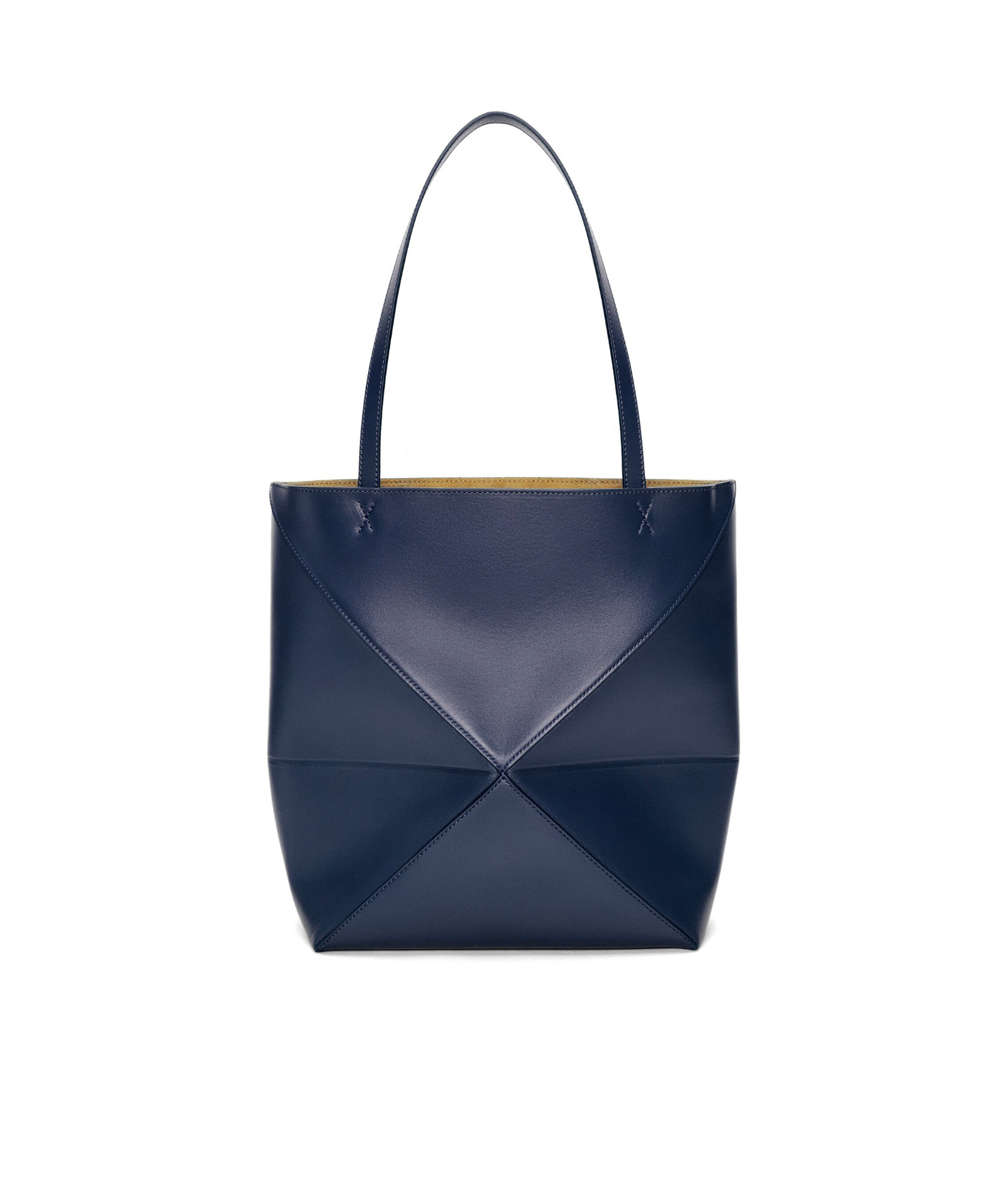Loewe Women Puzzle Fold Mini Leather Tote In Blue