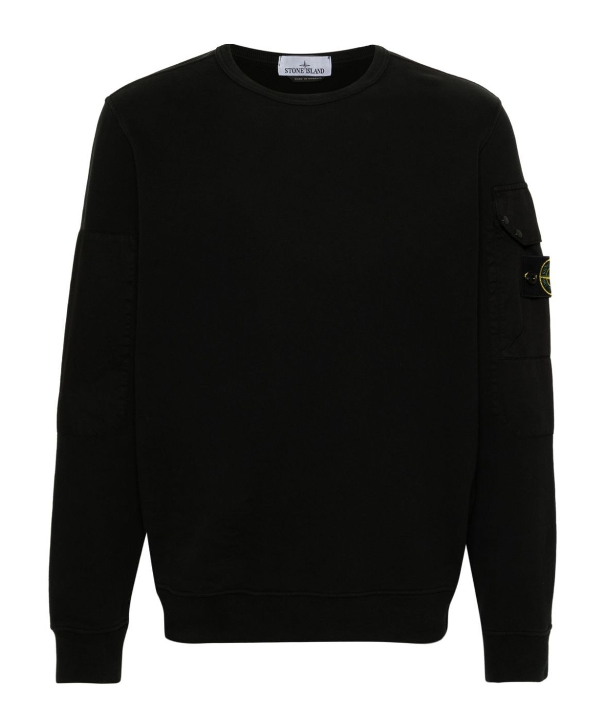 Stone Island Lightweight Wool Crew Neck Pullover In Black