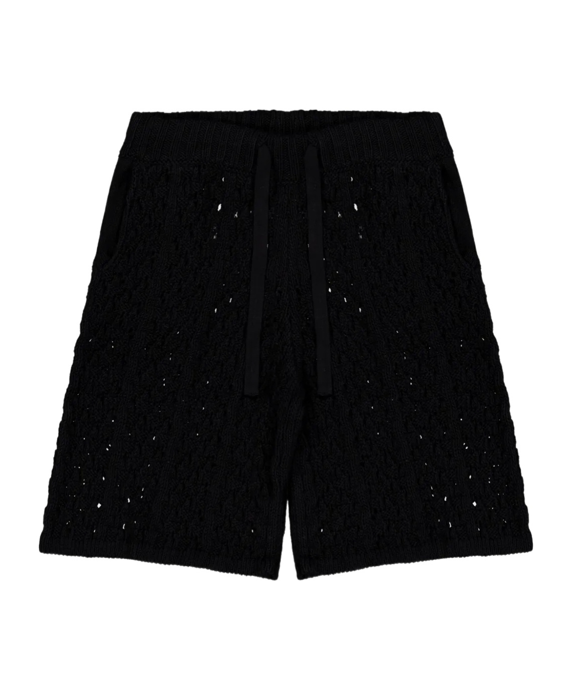 Laneus Pantaloncini A Maglia All'uncinetto Traforati In Black
