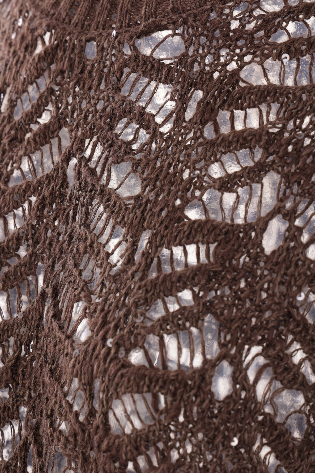 Brunello Cucinelli Foliage Lace Linen And Silk Diamond Knit In Black