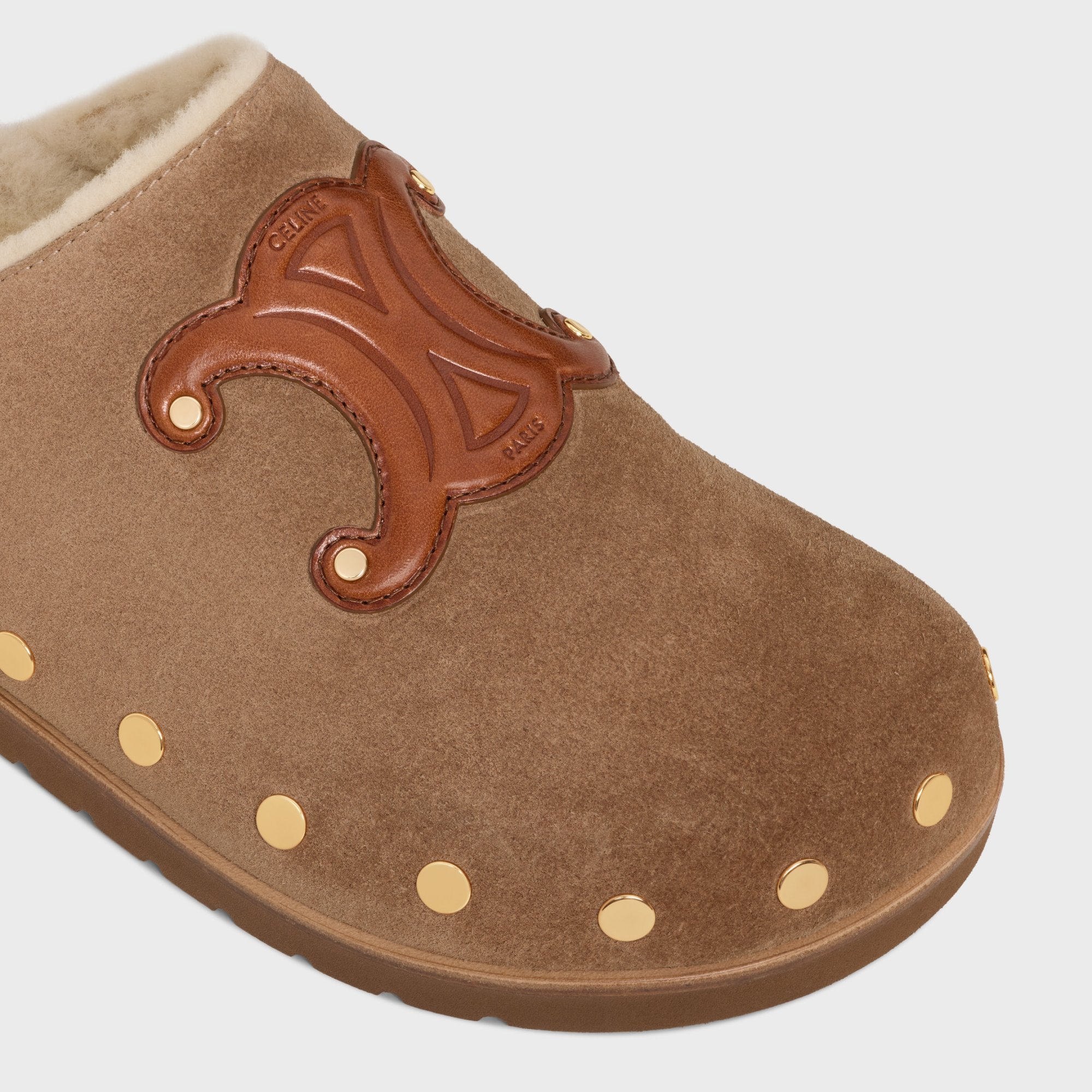 Celine Pitea Clog In Calfskin In Brown