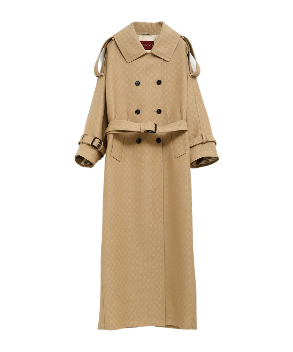 Gucci Cappotto Doppiopetto Gg In Nude