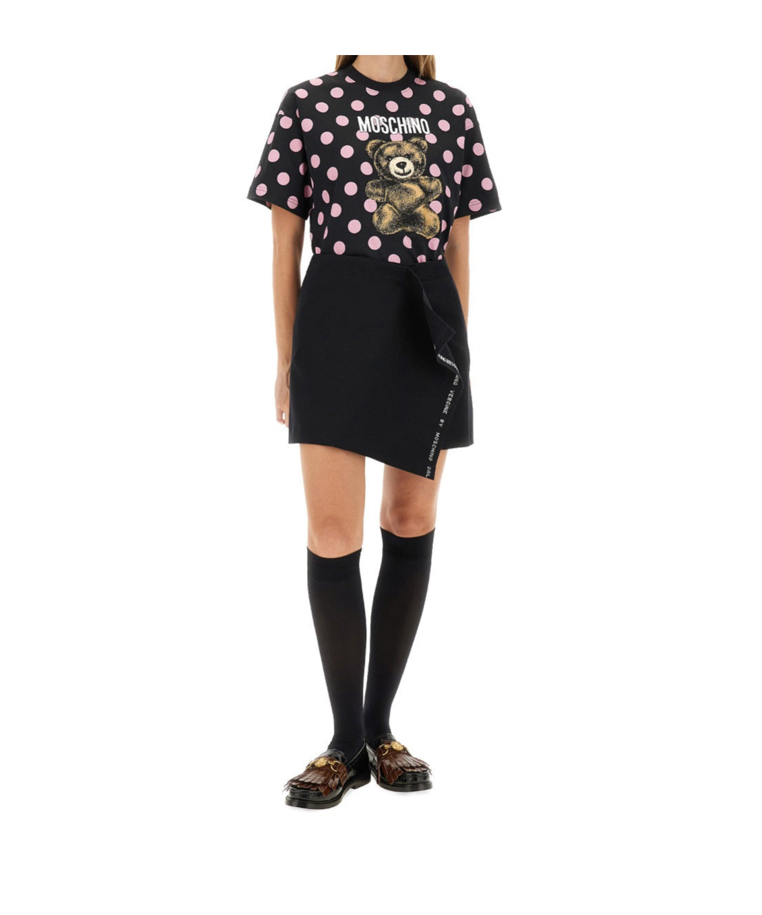 Moschino Teddy Bear Printed Jersey T-shirt In Black