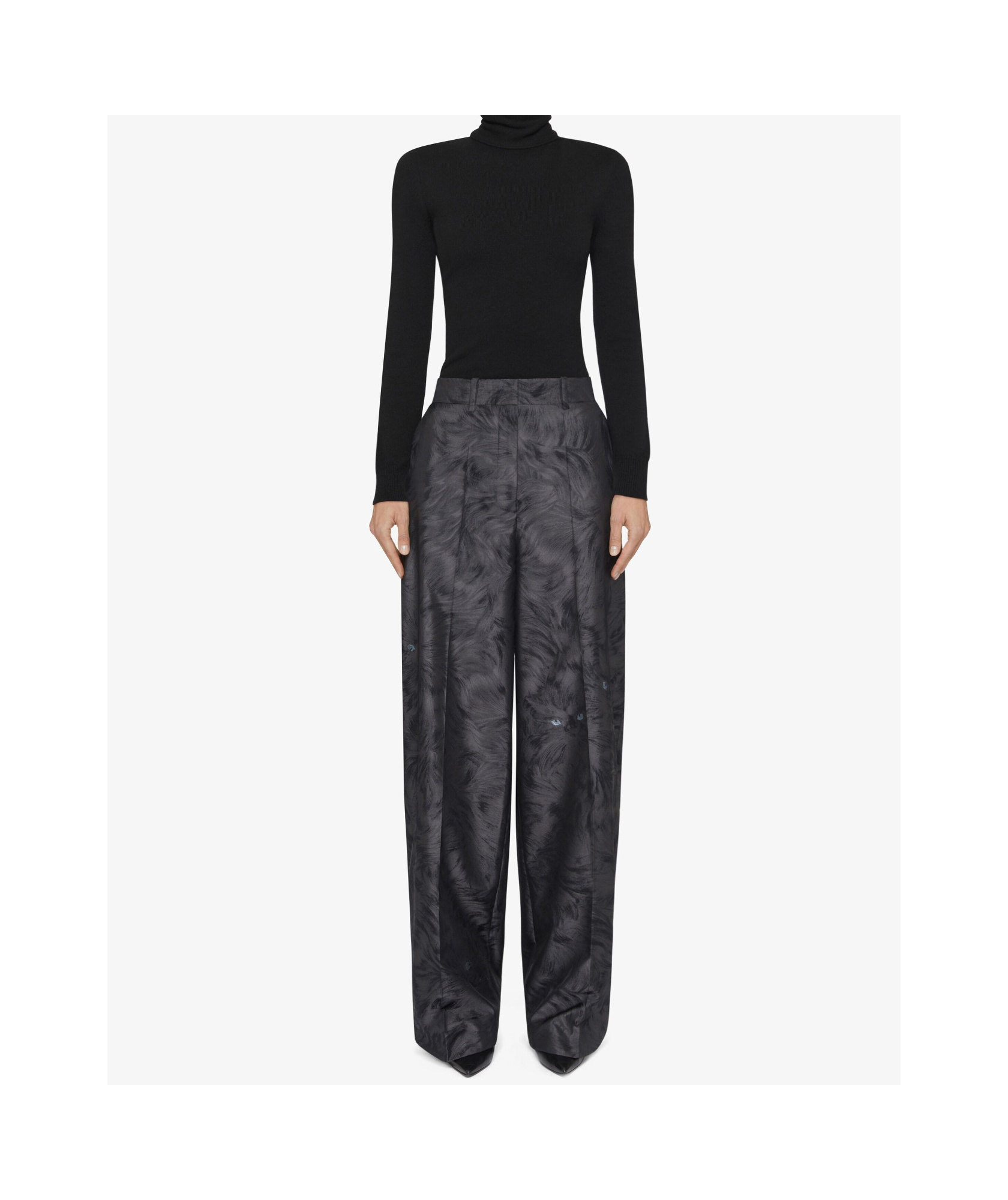 GIVENCHY OVERSIZED TAILORED PANTS IN CAT JACQUARD