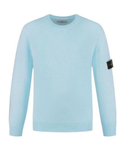Stone Island Crew Neck Sweater In Sky Blue