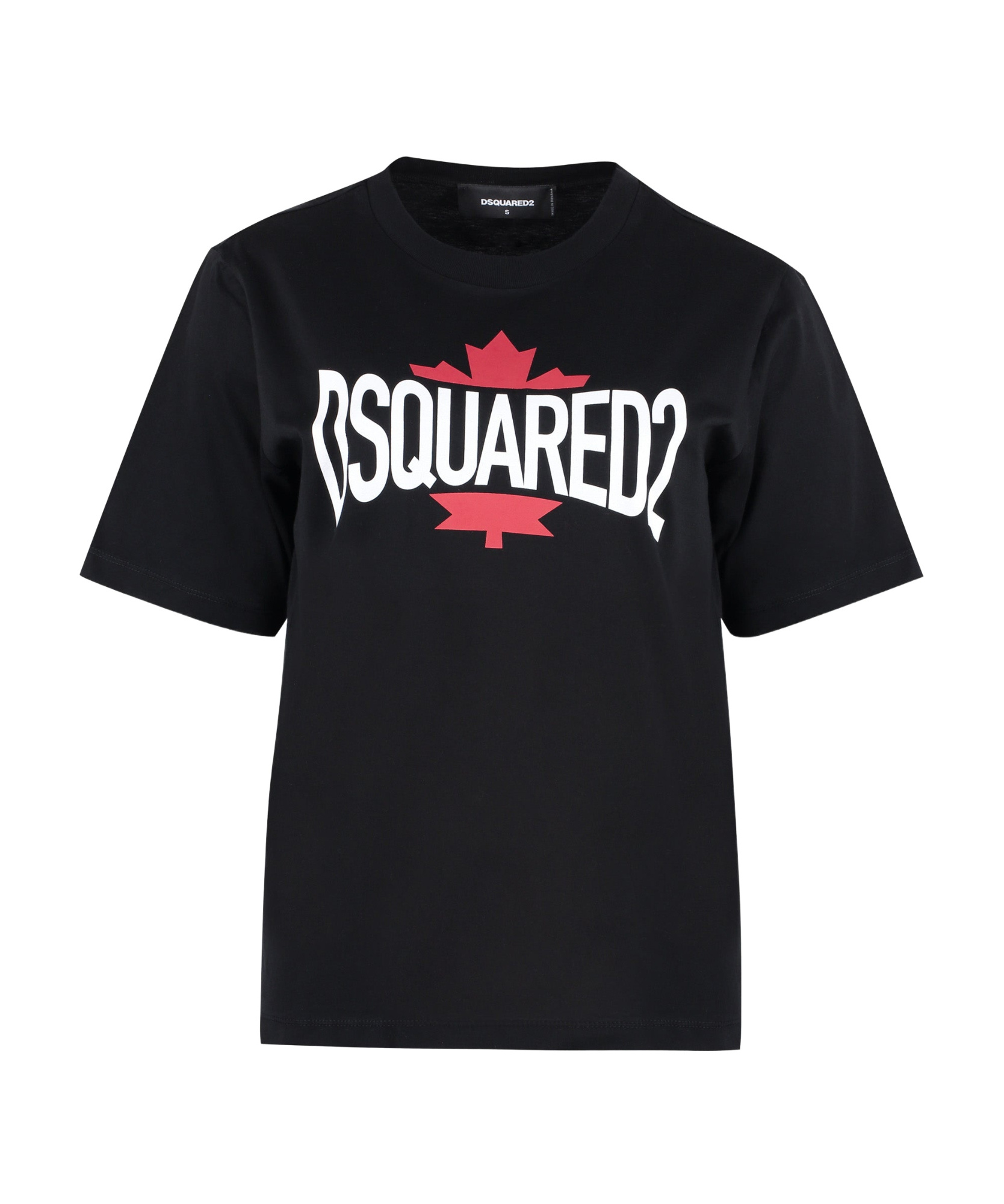 Dsquared2 Women's Short Sleeve Printed Cotton T-shirt In Black