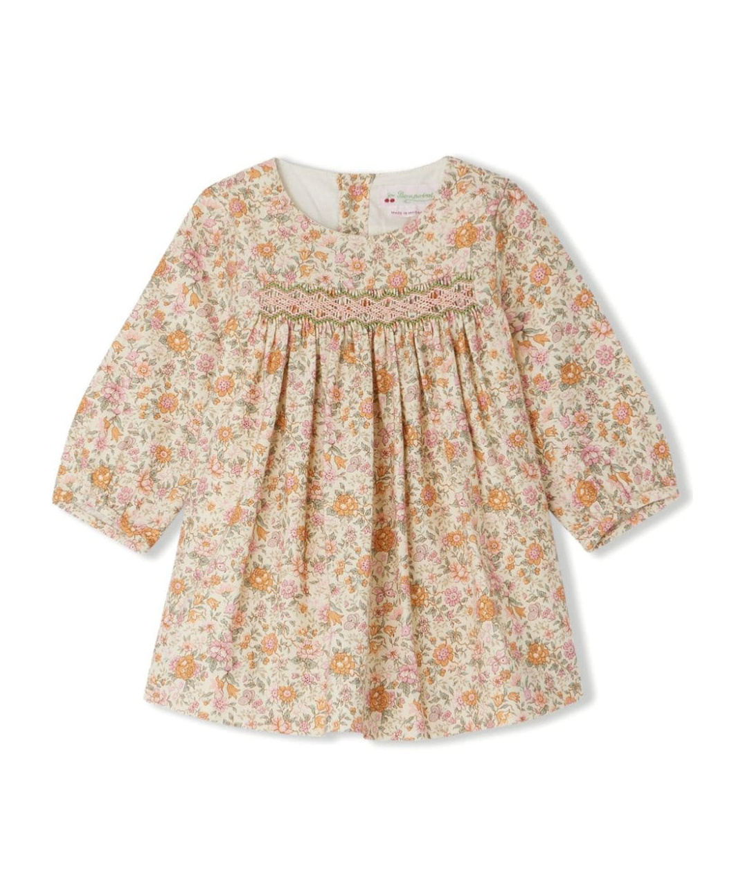 Bonpoint Floral Print Pleated Dress In Nude