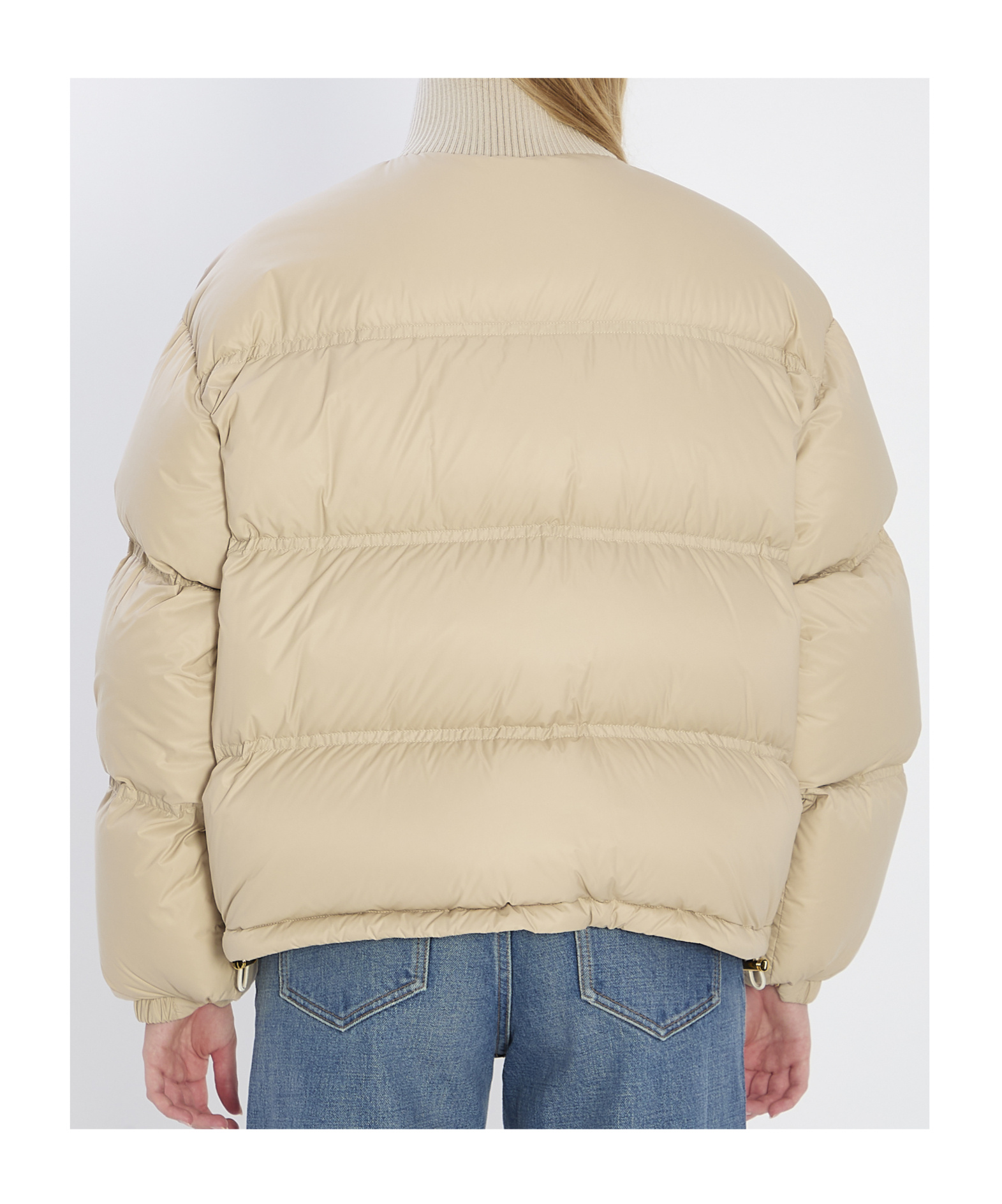Celine Triomphe Puffer Jacket In Brown