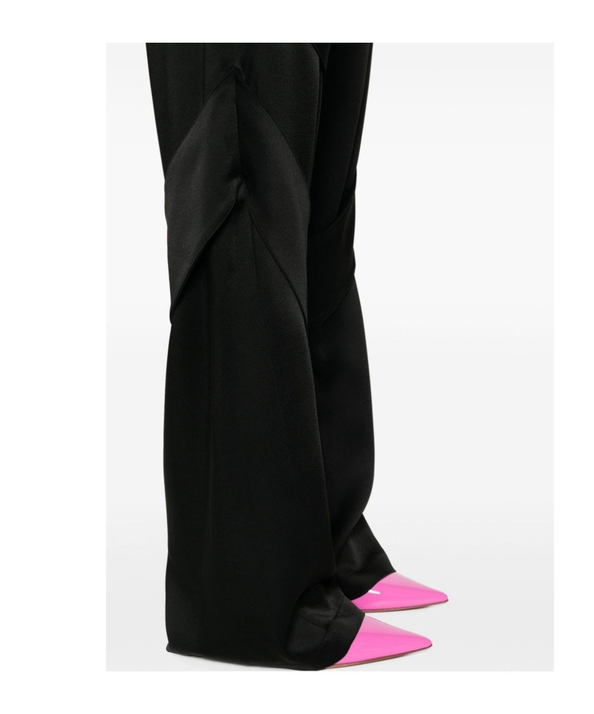 Blumarine Satin Straight-leg Trousers In Black